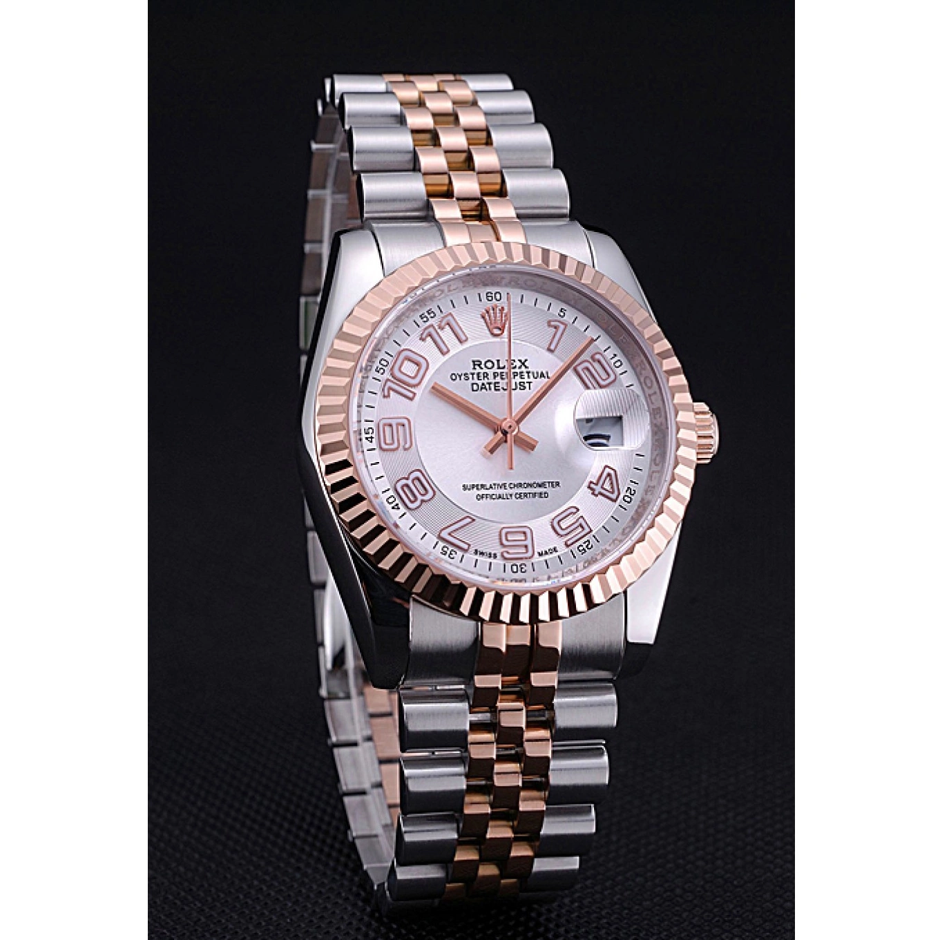 MiroTime 0806 Rolex DateJust White Dial Stainless Steel and Gold Bracelet 622544